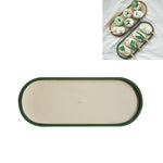 Vassoio portaoggetti da tavolo poco profondo, vassoio per articoli vari, vassoio per esposizione di gioielli, , Oval (Warm Brown), , Triangle (Warm Brown), , Round (Warm Brown), , Oval (Dark Green), , Triangle (Dark Green), , Round (Dark Green)        ...