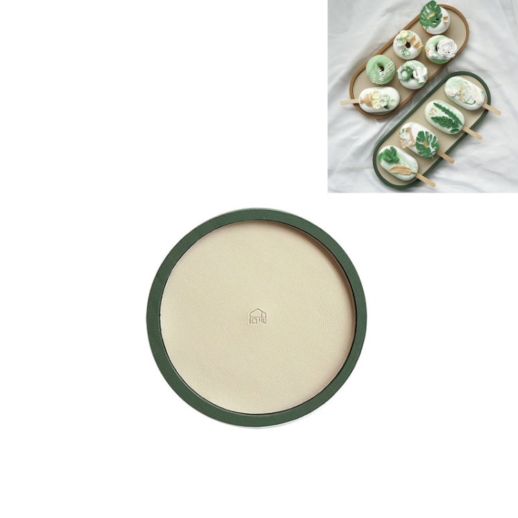 Vassoio portaoggetti da tavolo poco profondo, vassoio per articoli vari, vassoio per esposizione di gioielli, , Oval (Warm Brown), , Triangle (Warm Brown), , Round (Warm Brown), , Oval (Dark Green), , Triangle (Dark Green), , Round (Dark Green)        ...