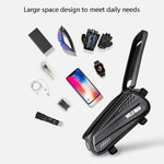 WILD MAN ES3 Borsa per bicicletta con guscio rigido Borsa per trave anteriore Mountain bike Telefono cellulare Touch Screen Borsa per tubo superiore Attrezzatura da equitazione, ES3 (Black)