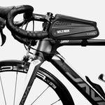 WILD MAN ES3 Borsa per bicicletta con guscio rigido Borsa per trave anteriore Mountain bike Telefono cellulare Touch Screen Borsa per tubo superiore Attrezzatura da equitazione, ES3 (Black)