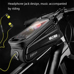 WILD MAN ES3 Borsa per bicicletta con guscio rigido Borsa per trave anteriore Mountain bike Telefono cellulare Touch Screen Borsa per tubo superiore Attrezzatura da equitazione, ES3 (Black)