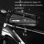 WILD MAN ES3 Borsa per bicicletta con guscio rigido Borsa per trave anteriore Mountain bike Telefono cellulare Touch Screen Borsa per tubo superiore Attrezzatura da equitazione, ES3 (Black)