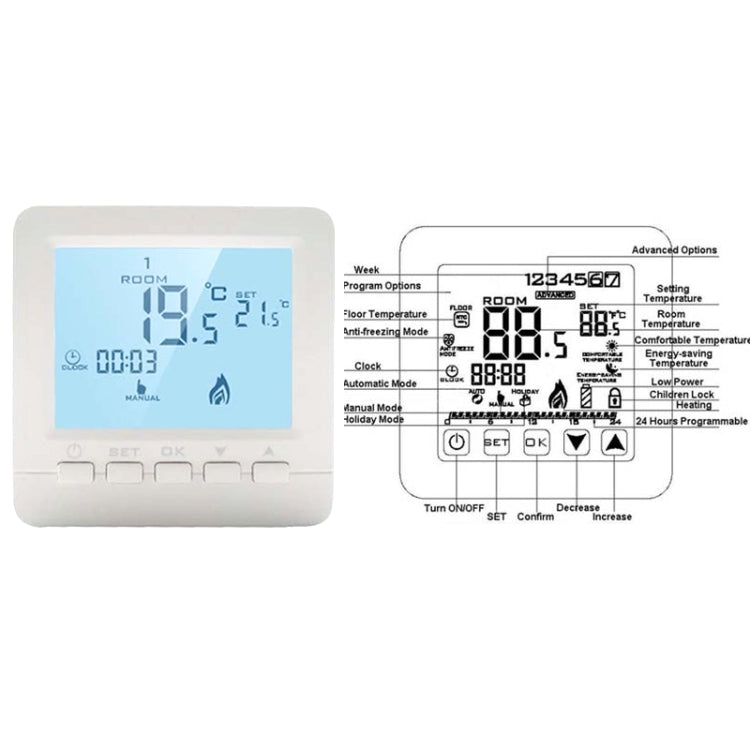 Termostato programmabile per caldaia murale HY02B05-2BW