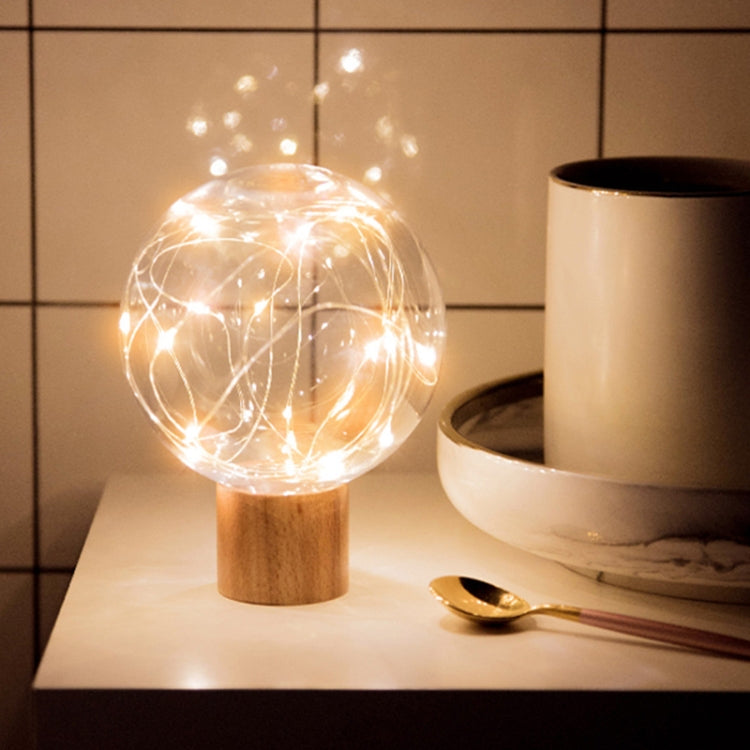 Luce notturna Star Moon Lampada da atmosfera a LED con base in legno USB, Round Base