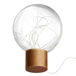 Luce notturna Star Moon Lampada da atmosfera a LED con base in legno USB, Round Base
