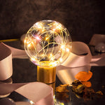 Luce notturna Star Moon Lampada da atmosfera a LED con base in legno USB, Round Base