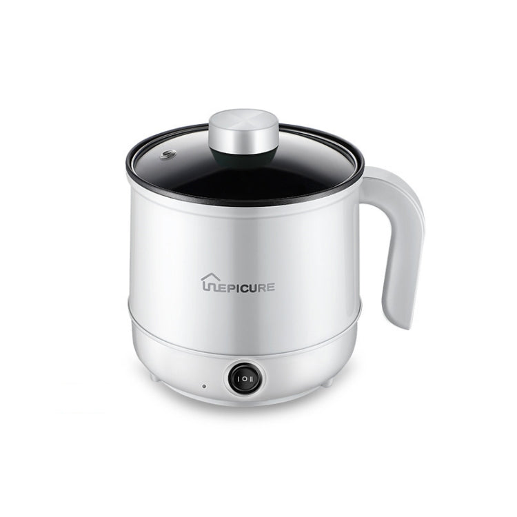 Fornello elettrico multifunzione Mini dormitorio per studenti Cucinare il riso Mescolare friggere Pentola antiaderente, Spina americana 110V, White Manual Single Pot, White Manual Style with Steaming Grid, White Smart Single Pot                        ...