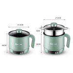 Fornello elettrico multifunzione Mini dormitorio per studenti Cucinare il riso Mescolare friggere Pentola antiaderente, Spina americana 110V, White Manual Single Pot, White Manual Style with Steaming Grid, White Smart Single Pot                        ...