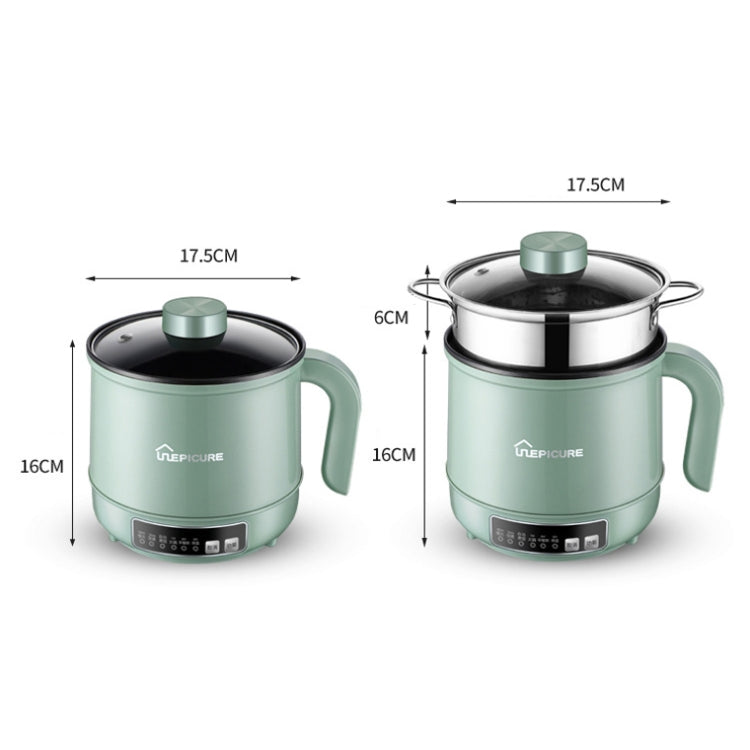 Fornello elettrico multifunzione Mini dormitorio per studenti Cucinare il riso Mescolare friggere Pentola antiaderente, Spina americana 110V, White Manual Single Pot, White Manual Style with Steaming Grid, White Smart Single Pot                        ...