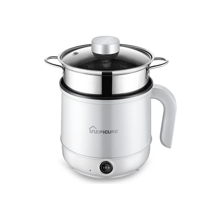 Fornello elettrico multifunzione Mini dormitorio per studenti Cucinare il riso Mescolare friggere Pentola antiaderente, Spina americana 110V, White Manual Single Pot, White Manual Style with Steaming Grid, White Smart Single Pot                        ...