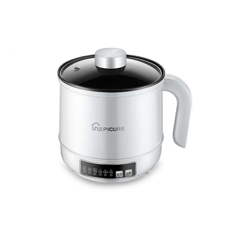 Fornello elettrico multifunzione Mini dormitorio per studenti Cucinare il riso Mescolare friggere Pentola antiaderente, Spina americana 110V, White Manual Single Pot, White Manual Style with Steaming Grid, White Smart Single Pot                        ...