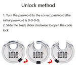 Lucchetto con password in acciaio inossidabile 304 Serratura per porta del cortile esterna impermeabile e antiruggine Serratura per torta rotonda, Password Padlock Round Cake Lock