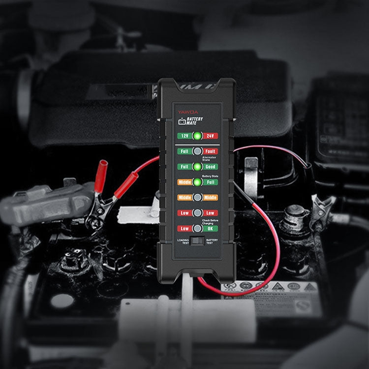 YAWOA BM410 Tester per batteria di accumulo 12V/24V Test di carico LED Tester per batteria per auto intelligente, BM410