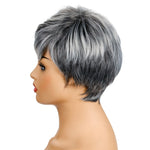 Parrucca realistica da donna, copricapo con capelli corti e ricci