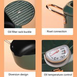 Friggitrice Mini padella antiaderente per uso domestico con controllo della temperatura, 24cm, 20cm