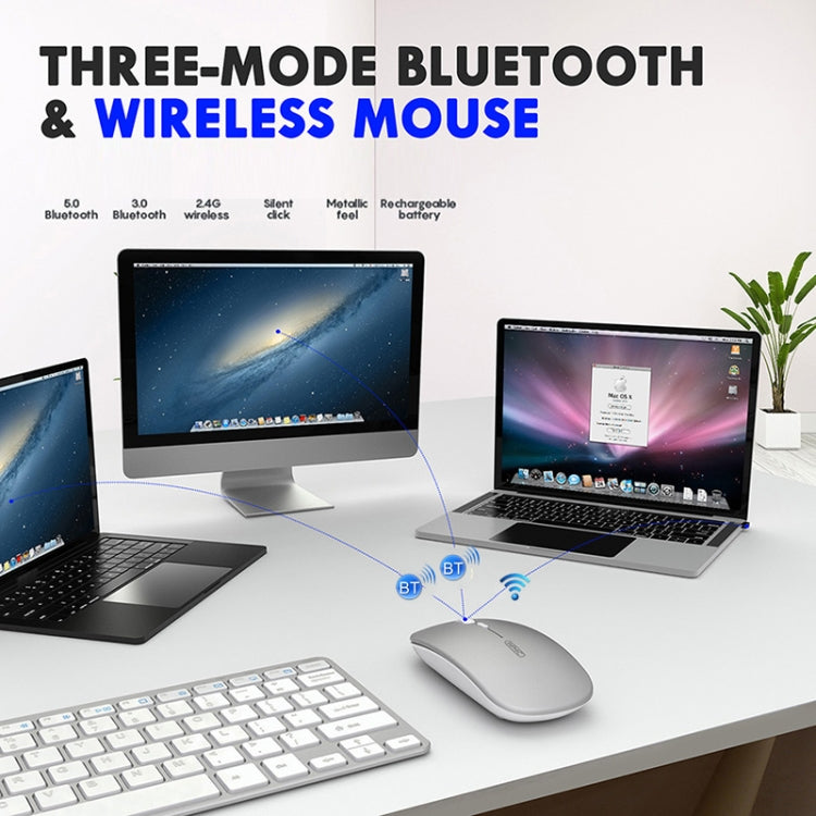 Mouse wireless per laptop Inphic PM1 Office muto, Matte, Battery Display, Bluetooth