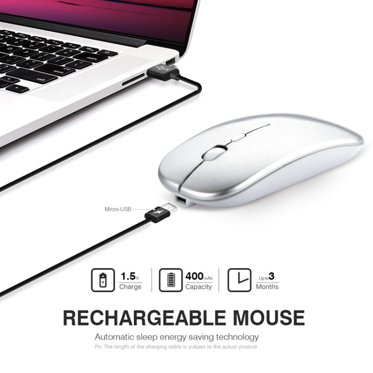 Mouse wireless per laptop Inphic PM1 Office muto, Matte, Battery Display, Bluetooth
