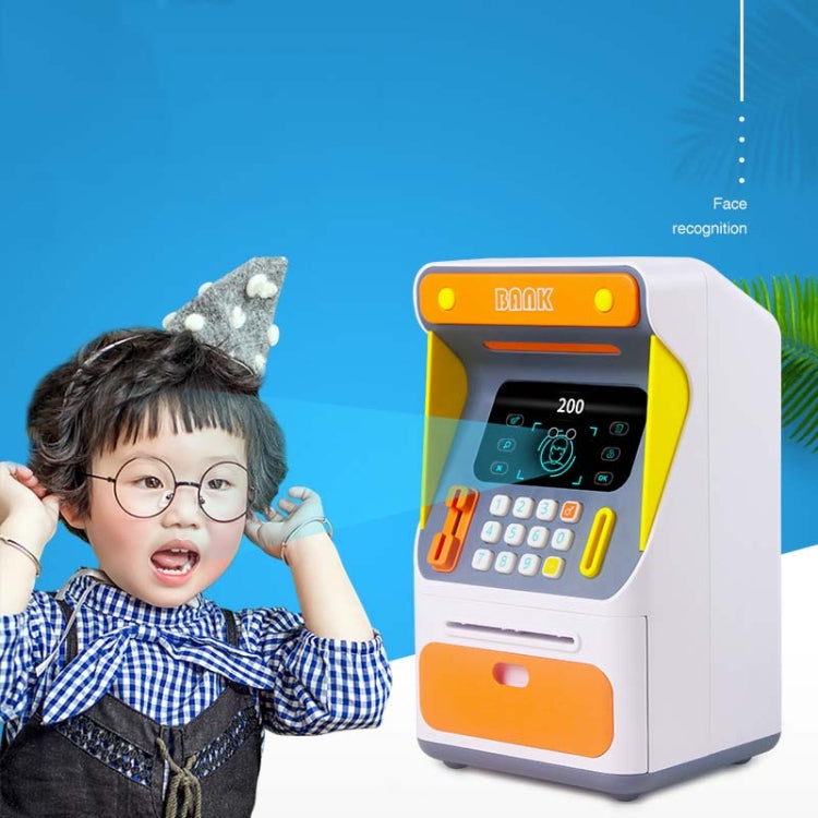 Simulazione Riconoscimento facciale Cassetta di deposito contanti ATM Simulazione Password Cassetta di sicurezza con scorrimento automatico dei soldi, Orange (Battery Version), Blue (Battery Version), Orange (Charging Version), Blue (Charging Version)