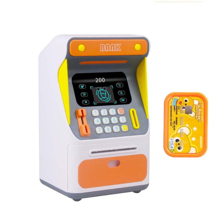 Simulazione Riconoscimento facciale Cassetta di deposito contanti ATM Simulazione Password Cassetta di sicurezza con scorrimento automatico dei soldi, Orange (Battery Version), Blue (Battery Version), Orange (Charging Version), Blue (Charging Version)