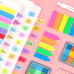 11 adesivi fluorescenti trasparenti piccoli adesivi per etichette con indicatori di nota, 7660 (One Box), 7661 (One Pack), 7662 (One Pack), 7663 (One Pack), 7664 (One Pack), 7665 (One Pack)