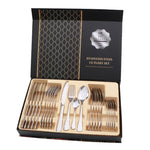 Set regalo di posate da bistecca occidentali da tavola 24 in 1 in acciaio inossidabile, Silver, Golden, Rose Gold, Rainbow Color, Black