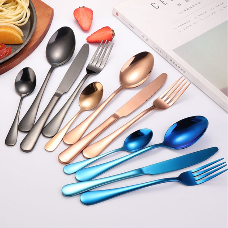Set regalo di posate da bistecca occidentali da tavola 24 in 1 in acciaio inossidabile, Silver, Golden, Rose Gold, Rainbow Color, Black