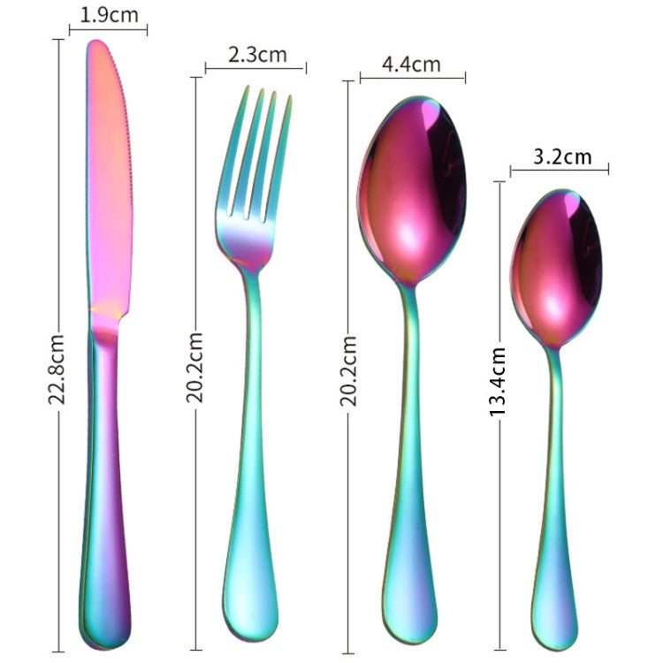 Set regalo di posate da bistecca occidentali da tavola 24 in 1 in acciaio inossidabile, Silver, Golden, Rose Gold, Rainbow Color, Black