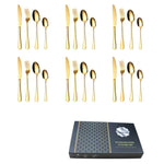 Set regalo di posate da bistecca occidentali da tavola 24 in 1 in acciaio inossidabile, Silver, Golden, Rose Gold, Rainbow Color, Black