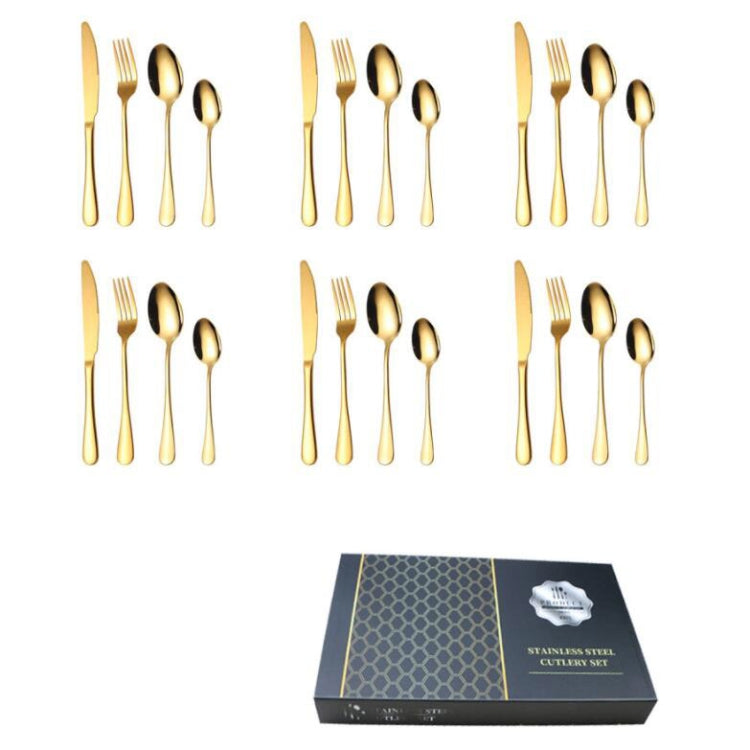 Set regalo di posate da bistecca occidentali da tavola 24 in 1 in acciaio inossidabile, Silver, Golden, Rose Gold, Rainbow Color, Black