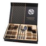 Set regalo di posate da bistecca occidentali da tavola 24 in 1 in acciaio inossidabile, Silver, Golden, Rose Gold, Rainbow Color, Black