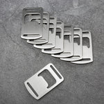Apribottiglie a nastro da 20 pezzi Apribottiglie in carta in acciaio inossidabile Apribottiglie con cordino e fibbia in tessuto per zaino da esterno, 20 PCS Card