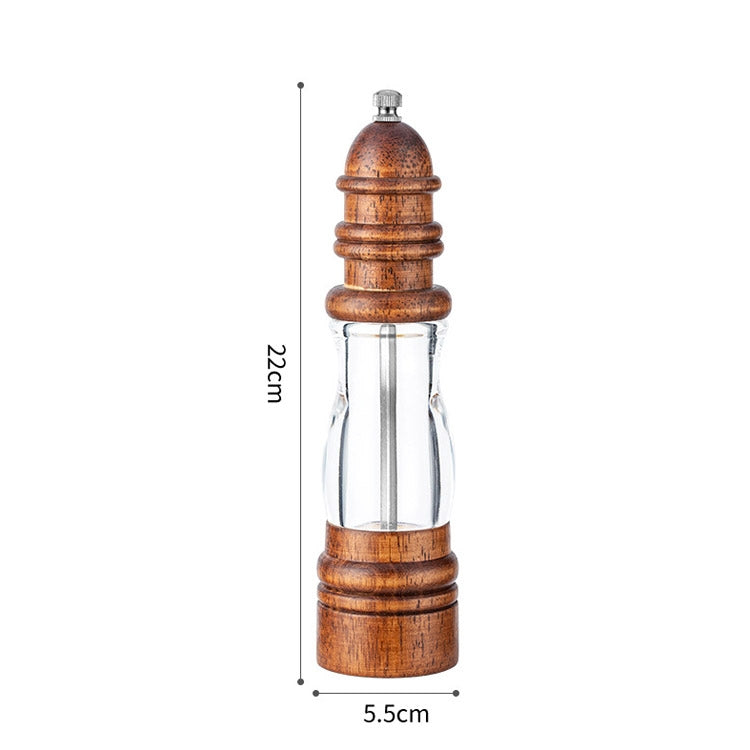 Macinapepe manuale a forma di faro in legno, strumento manuale per macinare sale marino, Style 2