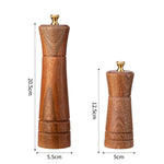 Macinapepe in legno da cucina Manuale per la casa Pepe solido in polvere Macinapepe nero Macinino per bottiglie Barattolo di condimento, Style 3, 5 inch, Style 3, 8 inch