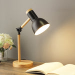 Lampada da tavolo in legno e metallo E27 nera TBD0546277102E T1062 E6133
