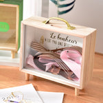Salvadanaio in legno Scatola di risparmio per bambini di grande capacità Accessori desktop creativi