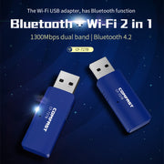 COMFAST CF-727B Ricevitore trasmettitore da tavolo USB Gigabit doppia frequenza 1300Mbps Bluetooth portatile V4.2 + scheda di rete wireless WiFi