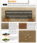 Borsa fotografica impermeabile in tela Batik Zaino fotografico da uomo di grandi dimensioni resistente all'usura per esterni per Nikon / Canon / Sony / Fujifilm