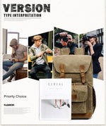 Borsa fotografica impermeabile in tela Batik Zaino fotografico da uomo di grandi dimensioni resistente all'usura per esterni per Nikon / Canon / Sony / Fujifilm