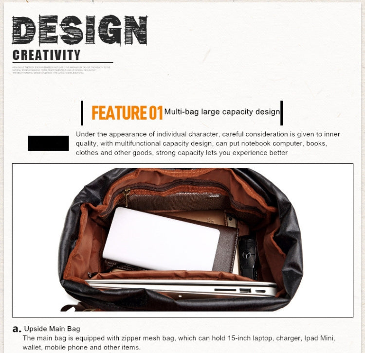 Borsa fotografica impermeabile in tela Batik Zaino fotografico da uomo di grandi dimensioni resistente all'usura per esterni per Nikon / Canon / Sony / Fujifilm