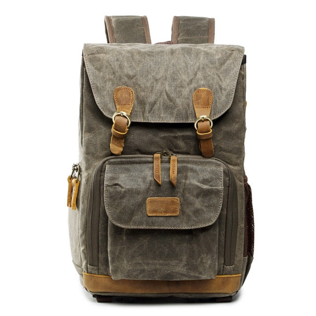 Borsa fotografica impermeabile in tela Batik Zaino fotografico da uomo di grandi dimensioni resistente all'usura per esterni per Nikon / Canon / Sony / Fujifilm