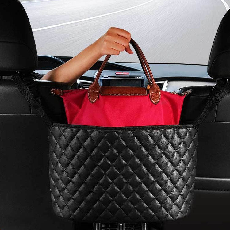 Tasca per rete portaoggetti per auto tra due sedili Borsa portaoggetti per auto universale con sospensione per schermo, Car Storage Net Pocket