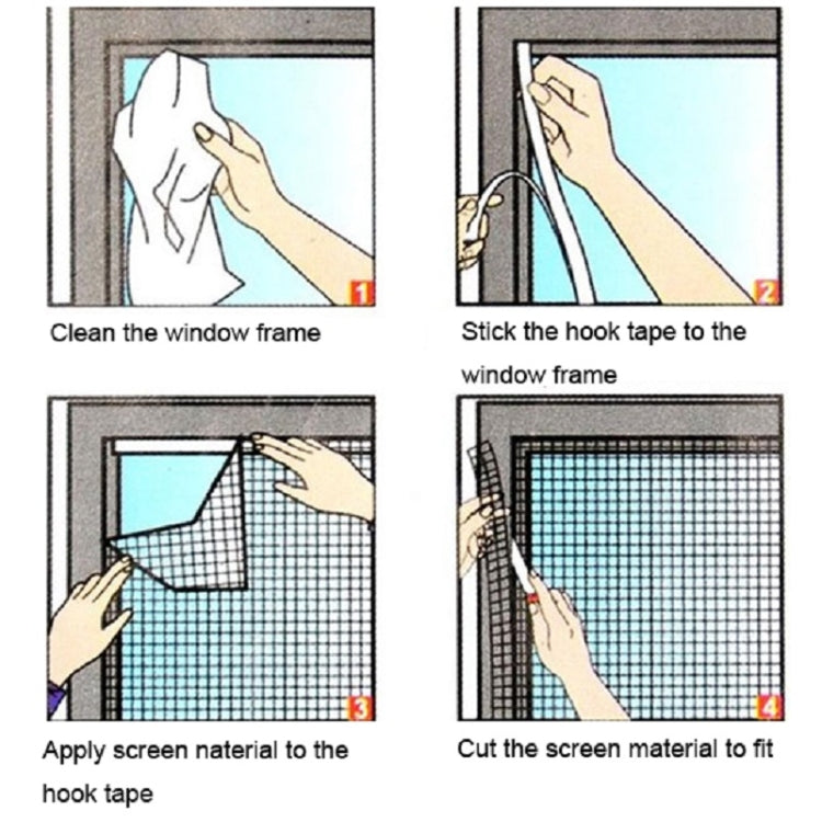 Fai da te Fly Mosquito Bug Mesh Window Screen Rete anti-zanzara autoadesiva, Window Screen 13X15cm, Window Screen 10X12CM, Window Screen 15X20CM