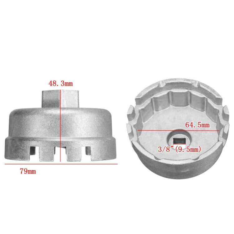 Strumento di rimozione della chiave per filtro olio in alluminio da 64,5 mm per Lexus Toyota Corolla Highlander RAV4 Camry Custodia universale