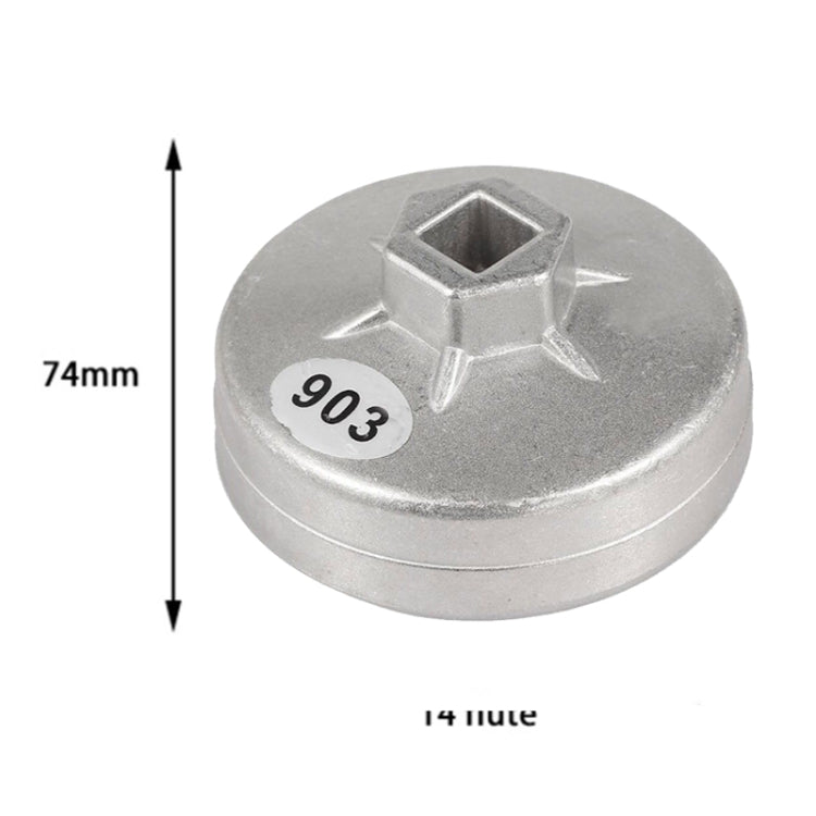 Strumento di rimozione presa chiave per filtro olio in alluminio da 74 mm 14 flauto per BMW AUDI Benz, 903