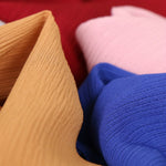 Turbante con sciarpa scialle in chiffon piega naturale tinta unita da donna, 180cm