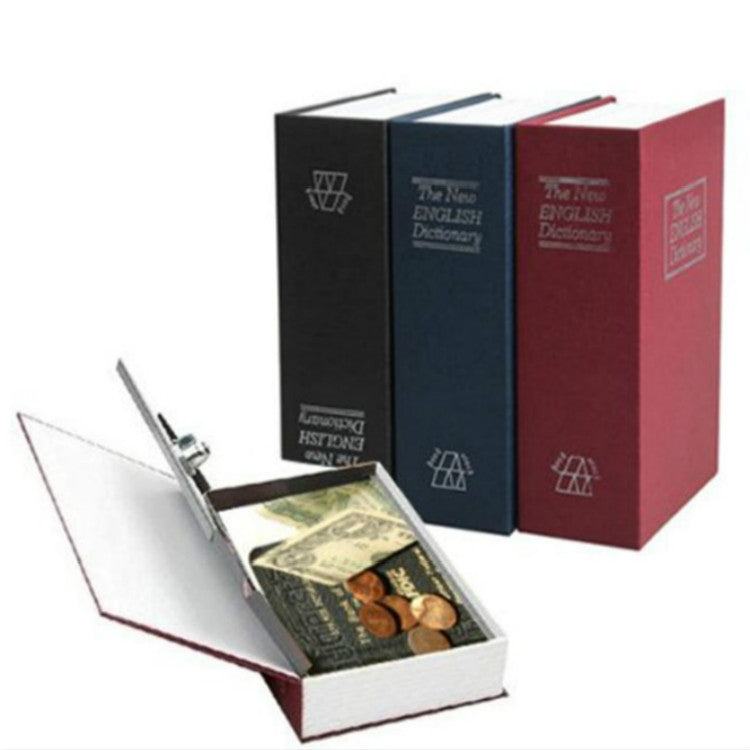 Simulazione Dizionario inglese Libro Safe Piggy Bank Decorazione creativa per scaffale, versione con chiave a tromba, Red, Blue, Black, Coffee