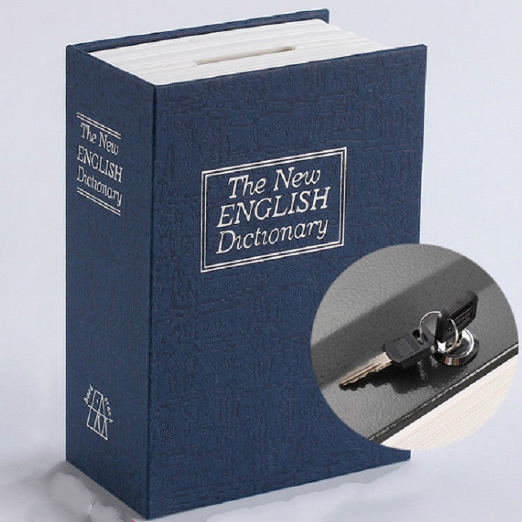 Simulazione Dizionario inglese Libro Safe Piggy Bank Decorazione creativa per scaffale, versione con chiave a tromba, Red, Blue, Black, Coffee