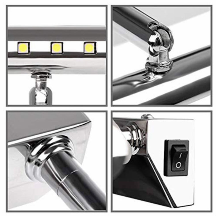 Lampada da parete a LED da 5 W per specchio da bagno in acciaio inossidabile, 40CM No Switch, 40CM With Switch