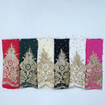 Foulard lungo da donna in chiffon con perline, 170cm
