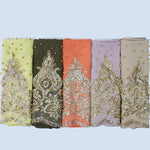 Foulard lungo da donna in chiffon con perline, 170cm